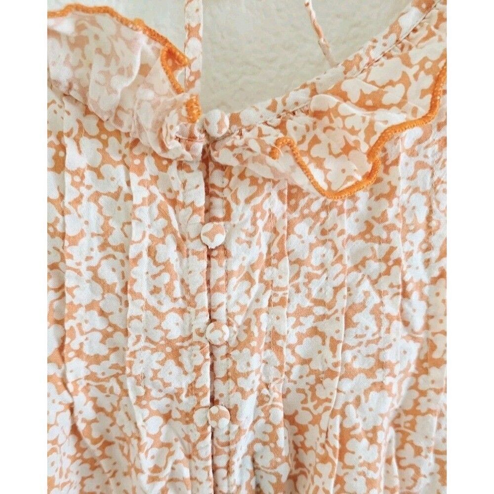 Anthropologie Nora Nightgown Size Medium Sleep Dress Tank Smocked Pink Floral - Picture 4 of 10